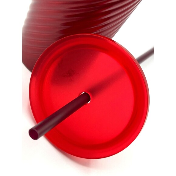 Starbucks Winter 2022‎ Holiday Red Swirl Stainless Steel Tumbler Cold Venti 24oz - Picture 12 of 16